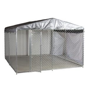 Alphapet® 3m x 3m Heavy Duty Steel Chain Link Run/Pen Inc Roof