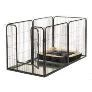 Alphapet® Medium 6 Panel Heavy Duty Pet Dog Puppy Play Pen Whelping Enclosure Including Base Fleece Bed - Available In 3 Sizes - Image 5