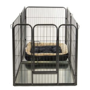 Alphapet® Medium 6 Panel Heavy Duty Pet Dog Puppy Play Pen Whelping Enclosure Including Base Fleece Bed - Available In 3 Sizes - Image 7