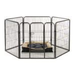 Alphapet® Large 6 Panel Heavy Duty Pet Dog Puppy Play Pen Whelping Enclosure Including Base Fleece Bed – small