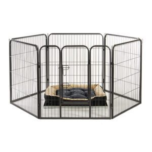 Alphapet® Large 6 Panel Heavy Duty Pet Dog Puppy Play Pen Whelping Enclosure Including Base Fleece Bed – small