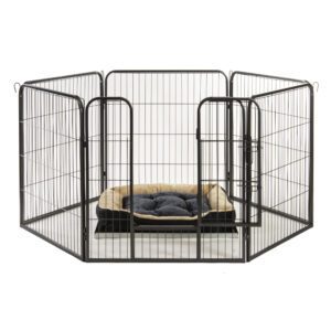 Alphapet® Medium 6 Panel Heavy Duty Pet Dog Puppy Play Pen Whelping Enclosure Including Base Fleece Bed - Available In 3 Sizes - Image 10