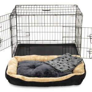 Alphapet® Large (36") Heavy Duty Pet Dog Cage Inc Fitted Fleece Bed And Blanket - Image 6