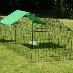 Alphapet® Large Rabbit Chicken Run Play Pen Enclosure with Pitched Roof - 220x103x103cm (86" x 40" x 40"). Perfect for rabbits, chicken, ducks or dogs. - Image 8