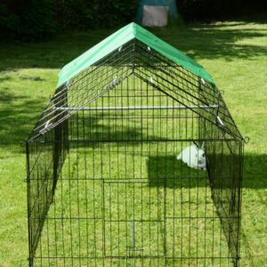 Alphapet® Large Rabbit Chicken Run Play Pen Enclosure with Pitched Roof - 220x103x103cm (86" x 40" x 40"). Perfect for rabbits, chicken, ducks or dogs. - Image 3