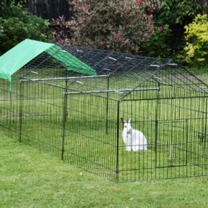 Alphapet® X-Large Rabbit Chicken Run Play Pen Enclosure with Pitched Roof - 330x103x103cm (130" x 40" x 40"). Perfect for rabbits, chicken, ducks or dogs. - Image 8