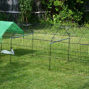 Alphapet® X-Large Rabbit Chicken Run Play Pen Enclosure with Pitched Roof - 330x103x103cm (130" x 40" x 40"). Perfect for rabbits, chicken, ducks or dogs. - Image 6