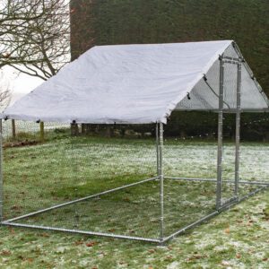 Alphapet® 4M Series 4m x 2m (32mm) Heavy Duty Walk-In Galvanised Steel Chicken Run Coop - Image 9