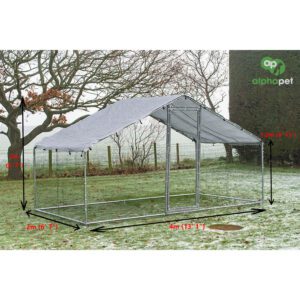 Alphapet® 4M Series 4m x 2m (32mm) Heavy Duty Walk-In Galvanised Steel Chicken Run Coop - Image 7