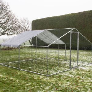 Alphapet® 4M Series 4m x 4m (32mm) Heavy Duty Walk In Galvanised Steel Chicken Run Coop - Image 9