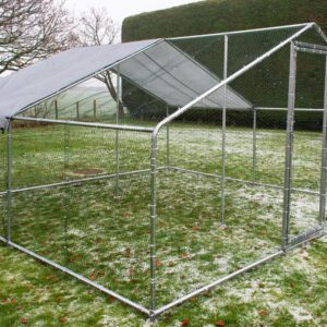 Alphapet® 4M Series 4m x 4m (32mm) Heavy Duty Walk In Galvanised Steel Chicken Run Coop - Image 10