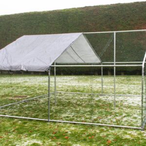 Alphapet® 4M Series 4m x 4m (32mm) Heavy Duty Walk In Galvanised Steel Chicken Run Coop - Image 11