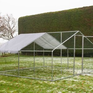 Alphapet® 4M Series 4m x 4m (32mm) Heavy Duty Walk In Galvanised Steel Chicken Run Coop - Image 6