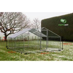 Alphapet® 4M Series 4m x 4m (32mm) Heavy Duty Walk In Galvanised Steel Chicken Run Coop - Image 5