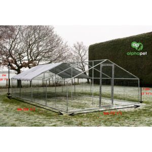 Alphapet® 4M Series 4m x 8m (32mm) Heavy Duty Walk In Galvanised Steel Chicken Run Coop - Image 5