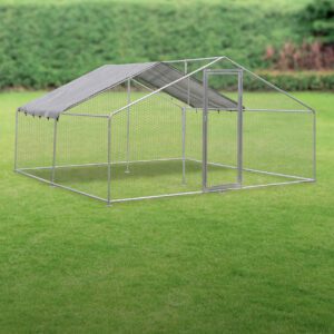 Alphapet® 4M Series 4m x 4m (32mm) Heavy Duty Walk In Galvanised Steel Chicken Run Coop - Image 7