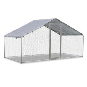 Alphapet® 4M Series 4m x 2m (32mm) Heavy Duty Walk-In Galvanised Steel Chicken Run Coop - Image 11