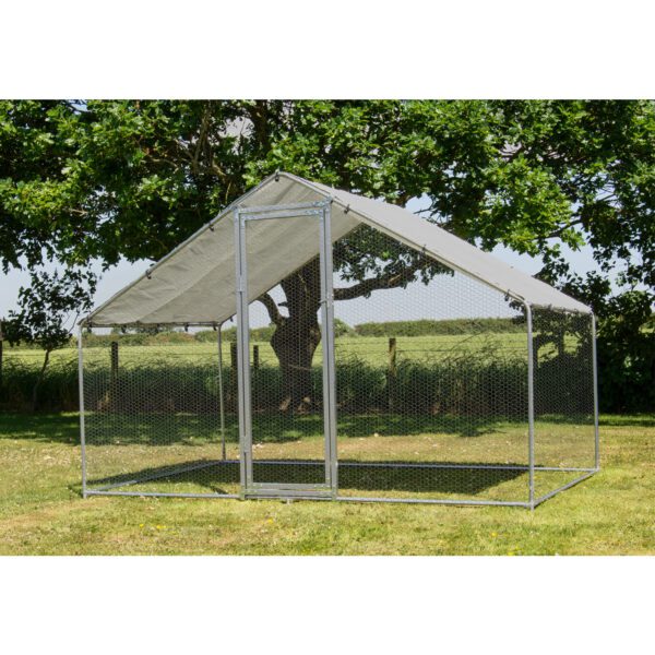 Alphapet&reg; 4M Series 4m X 4m (32mm) Heavy Duty Walk In Galvanised Steel Chicken Run Coop - Alphapet