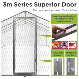 Alphapet® 3m x 8m (32mm) Heavy Duty Walk In Galvanised Steel Chicken Run Coop - Image 3