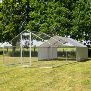 Alphapet® 3m x 8m (32mm) Heavy Duty Walk In Galvanised Steel Chicken Run Coop - Image 4