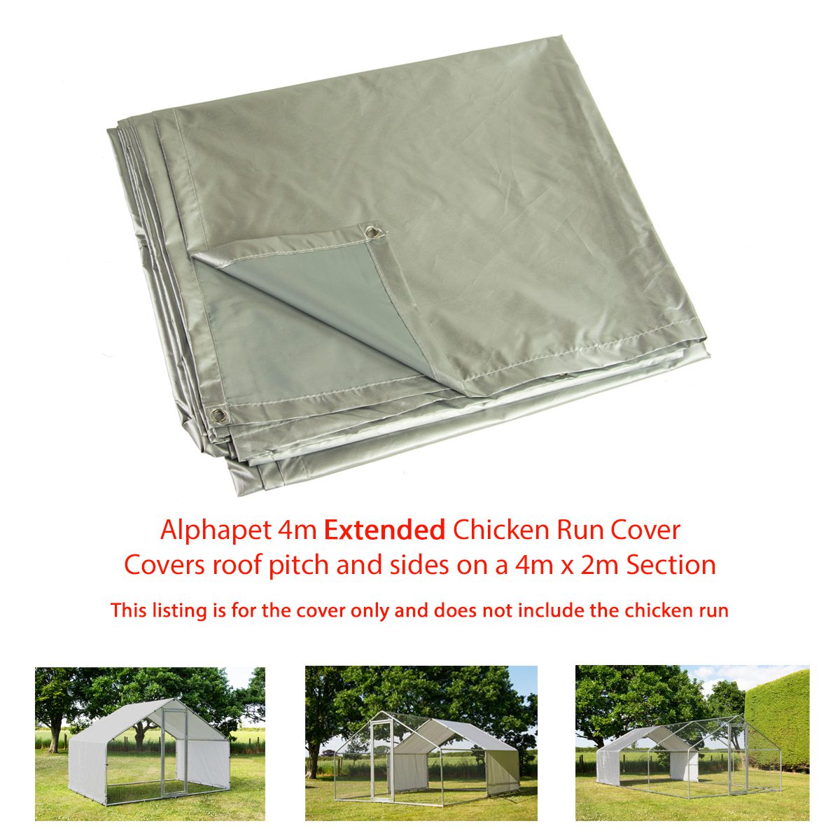 4×2 Extended Chicken Run Cover